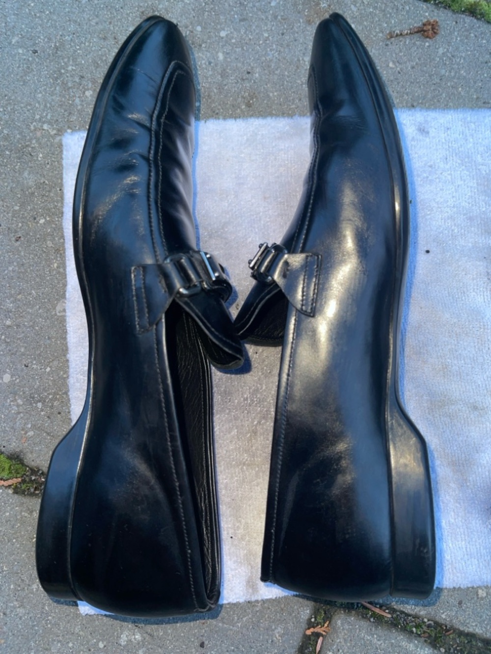 Prada Black Leather Buckle Slip-On Loafers - Picture 14 of 16